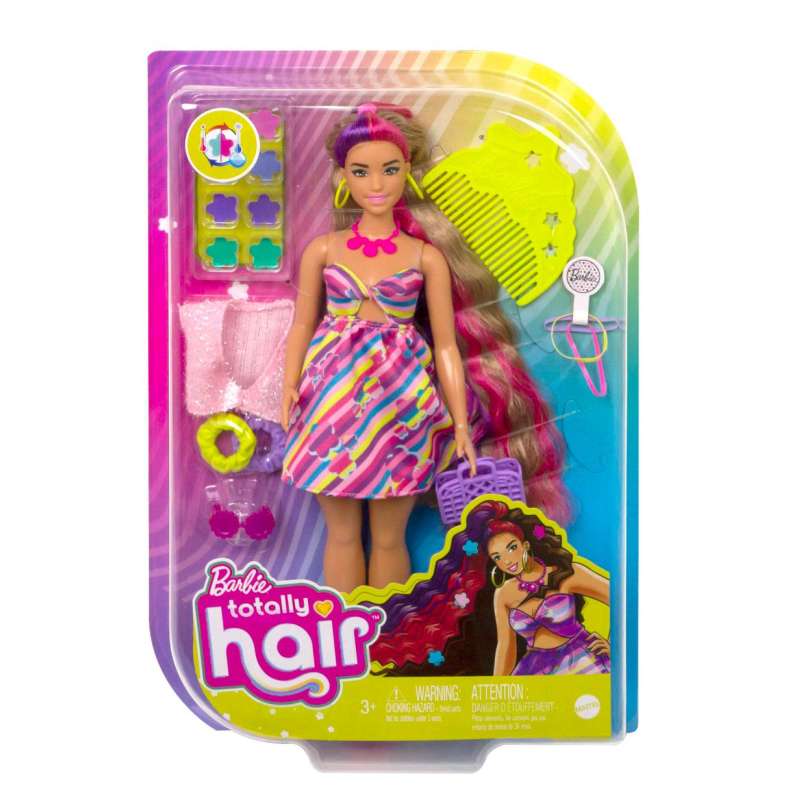 barbie totally hair extralargo flor (mattel hcm89)