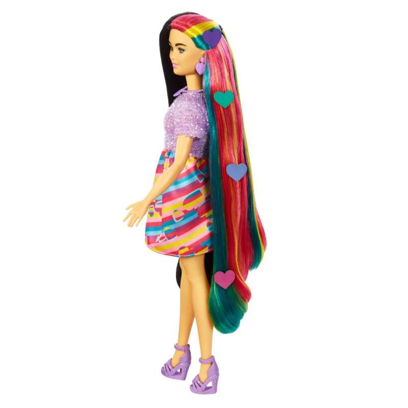 barbie totally hair extralargo corazón (mattel hcm90)