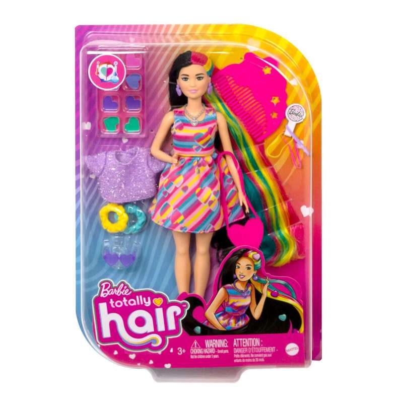 barbie totally hair extralargo corazón (mattel hcm90)