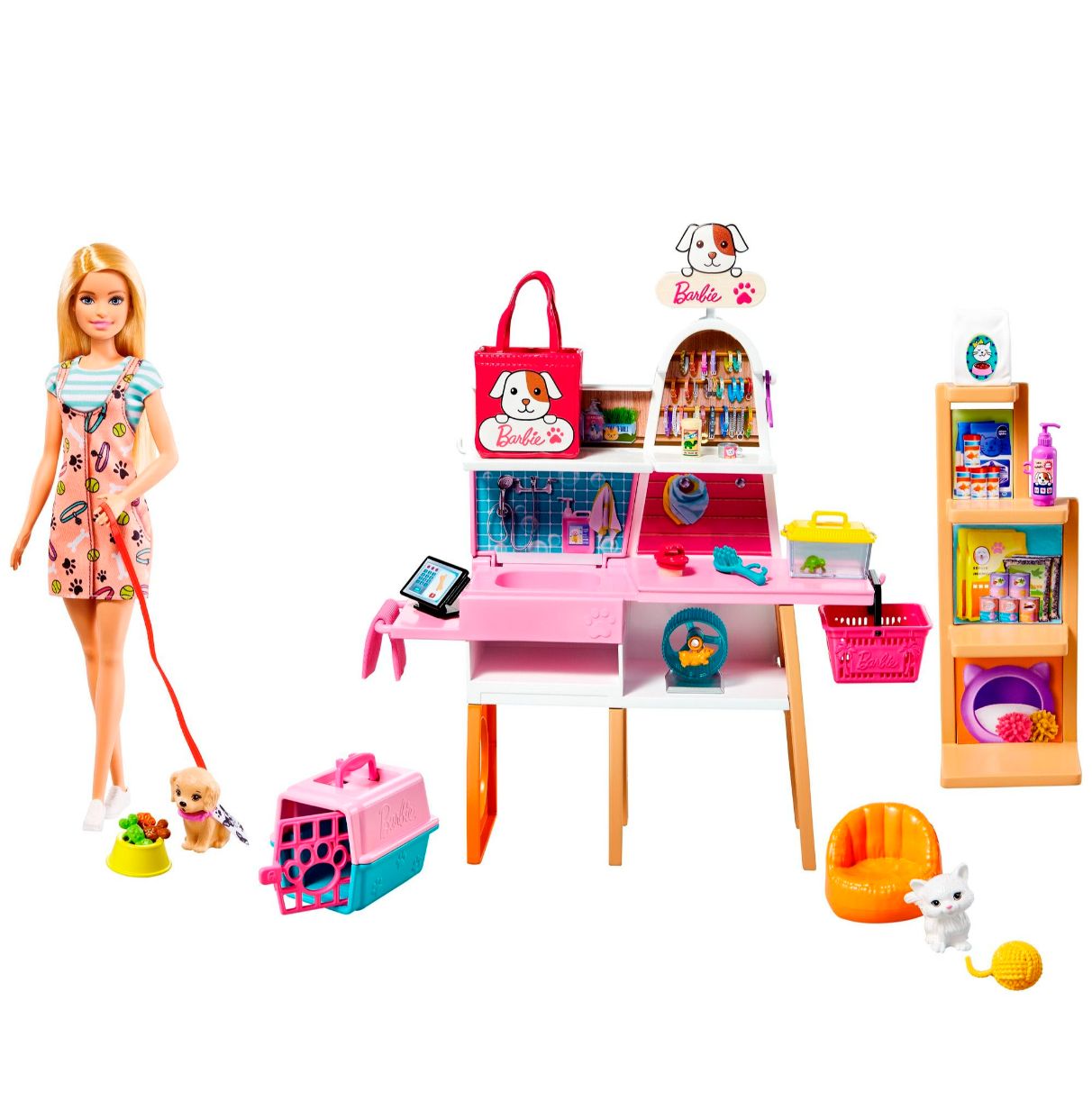 barbie tienda de mascotas muñeca con establecimiento de animales y accesorios para mascotas de juguete (mattel grg90) barbie tienda de mascotas muñeca con establecimiento de animales y accesorios para mascotas de juguete (mattel grg90)