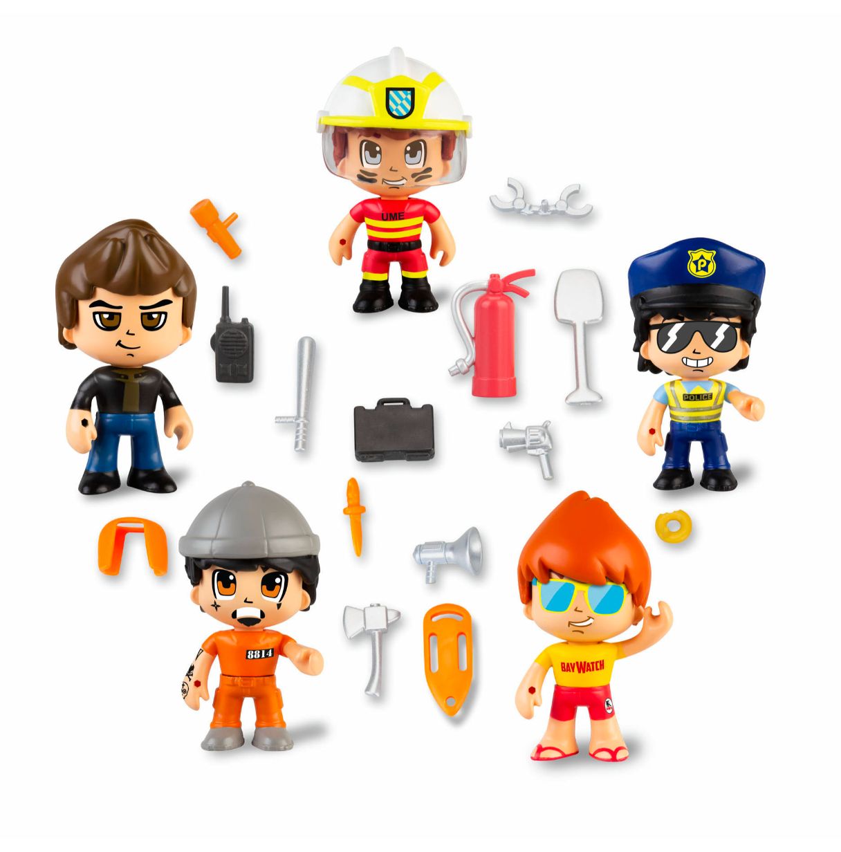 pinypon action - set de 5 figuras series 2 con accesorios para niños y niñas de 3 a 8 años, color surtido, talla única (famosa 7