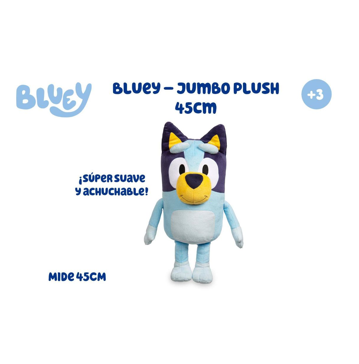 bluey – jumbo plush de 40 centímetros, peluche del perrito bluey de color azul, como en la serie infantil, suave y blandito, par