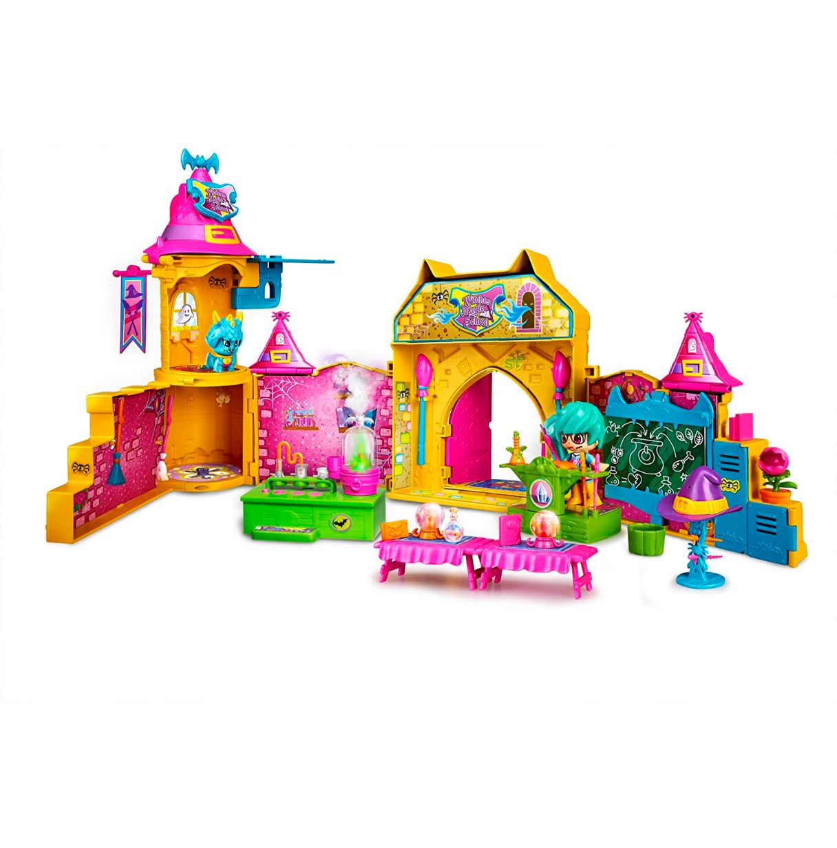 pinypon escuela de brujitas set de juguete y accesorios con 1 figura para niños y niñas de 4 a 8 años (famosa 700015074)