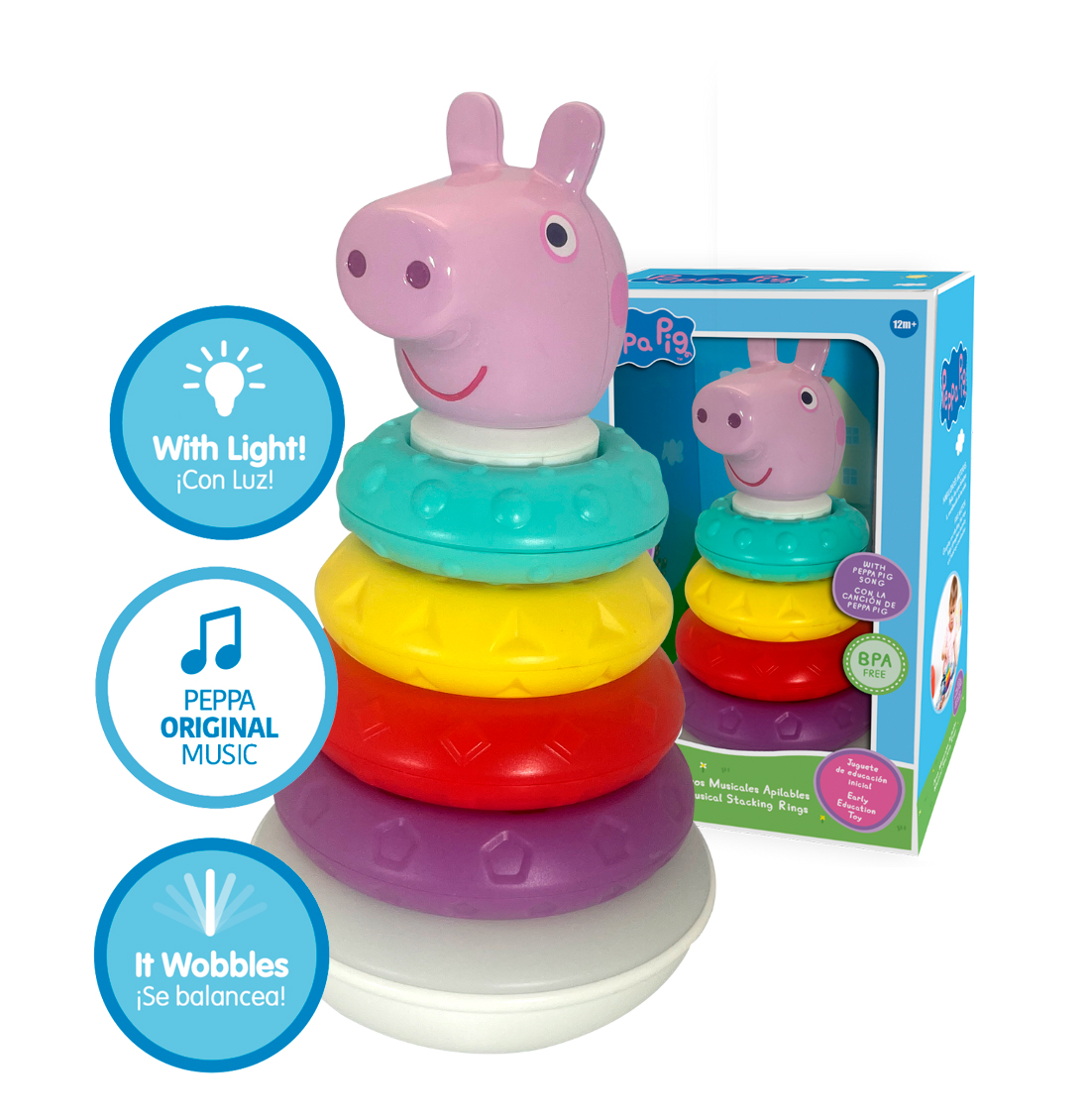 peppa pig aros apilables musicales (kid´s licensing pp17088)