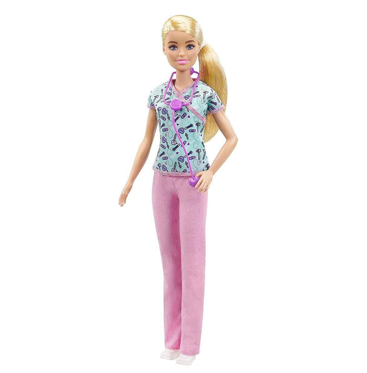 barbie quiero ser enfermera muñeca rubia con accesorios para niñas + 3 años (mattel gtw39)