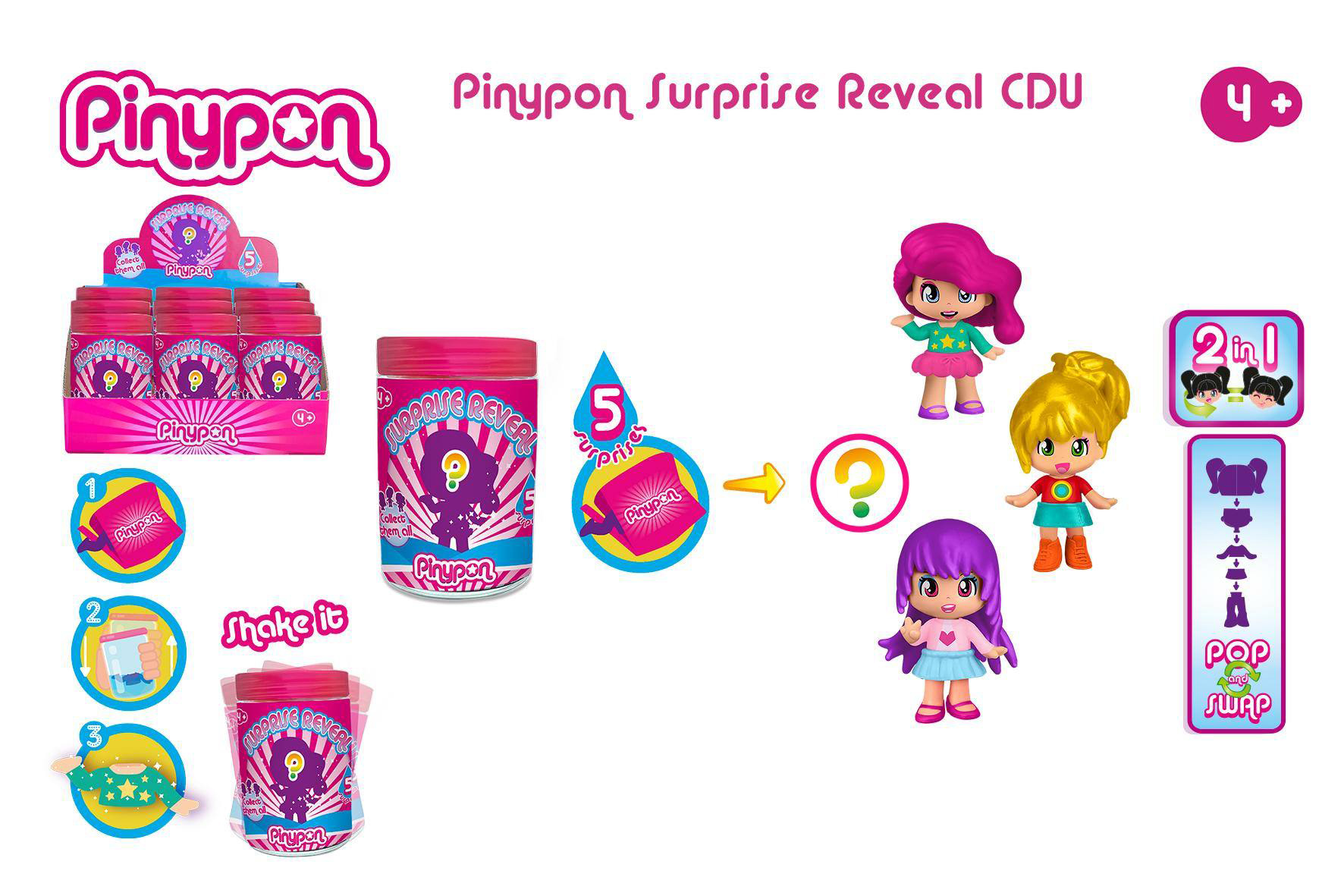 pinypon figura surprise reveal ( famosa pny31000)