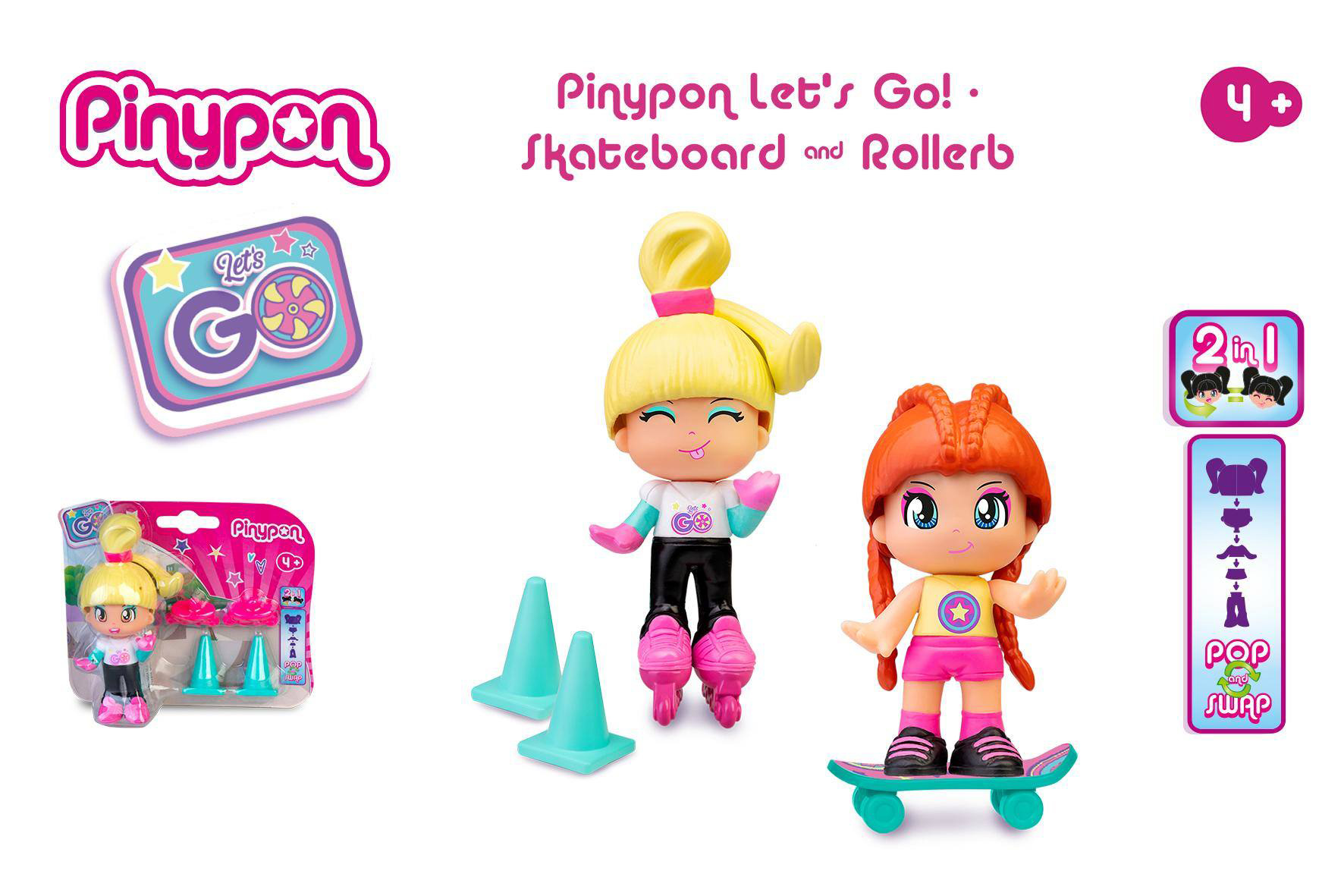 pin y pon let´s go! monopatin y patines ( famosa pny29000)
