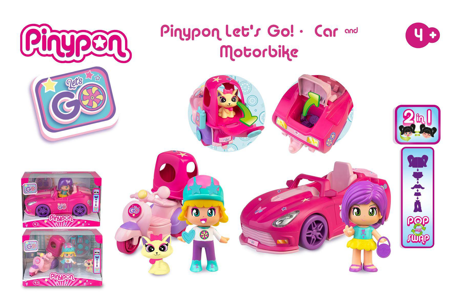pinypon let´s go! coche & moto surtidos ( famosa pny37000)
