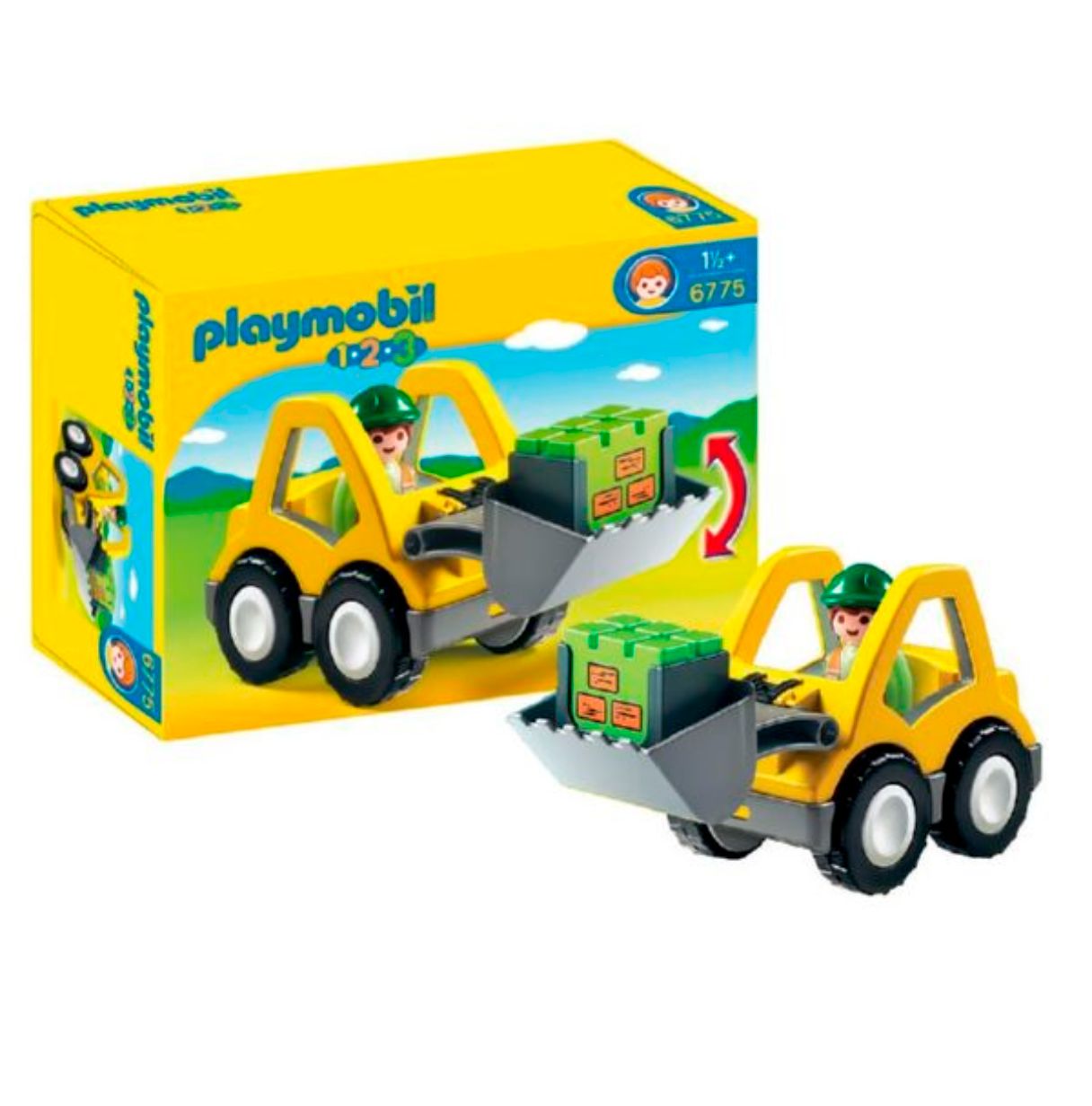 playmobil 1.2.3. pala cargadora ( 6775).