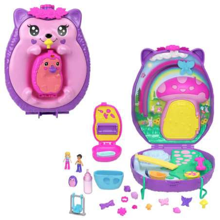 polly pocket cofre bolso mama erizo y bebe (mattel - jbj91)