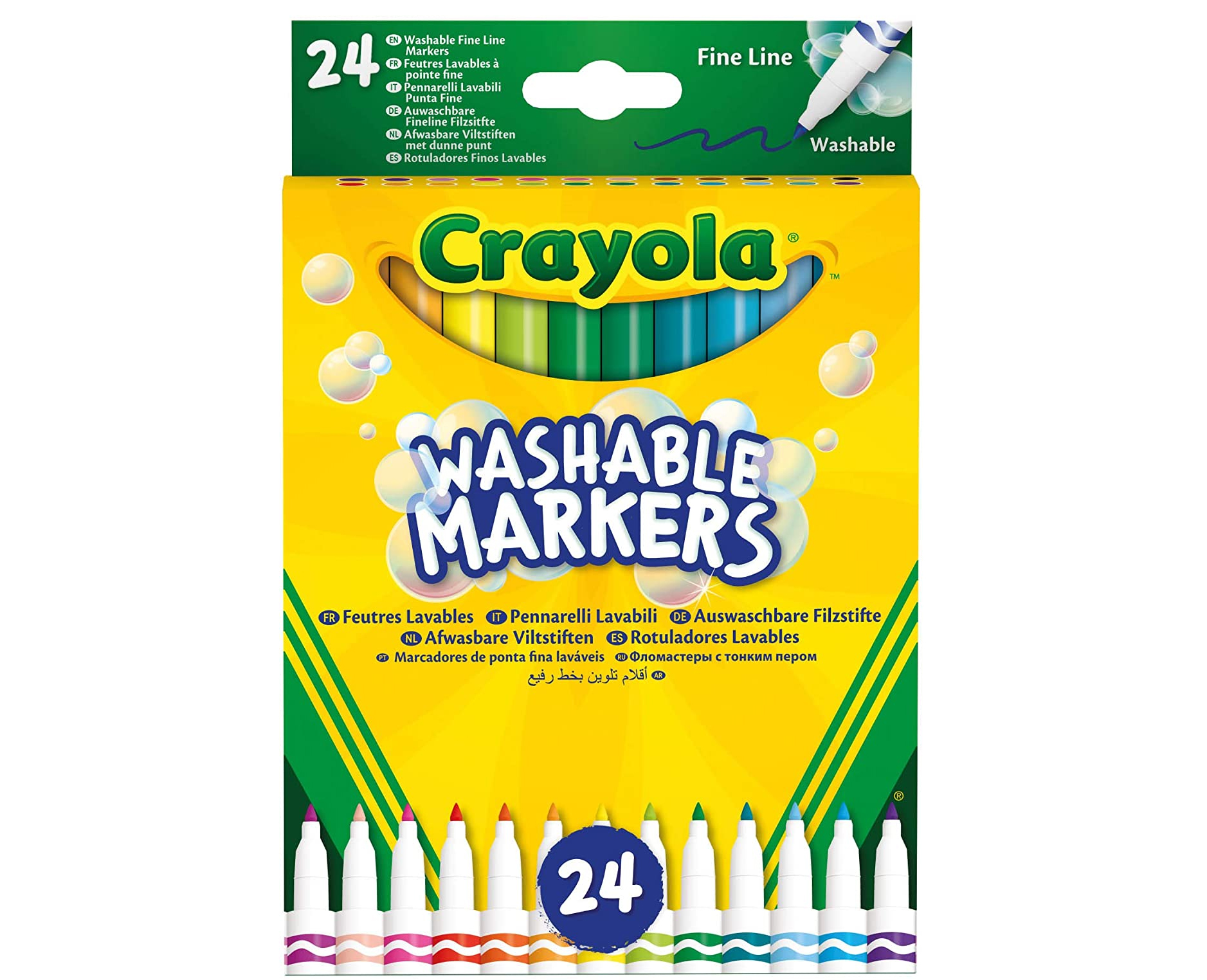 crayola 24 rotuladores lavables punta fina  (58-6571)