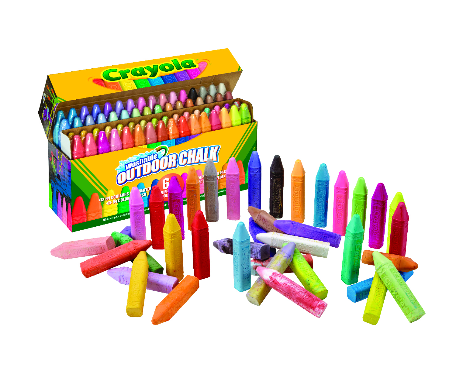 crayola 64 maxi tiza de suelo lavables (51-2064)