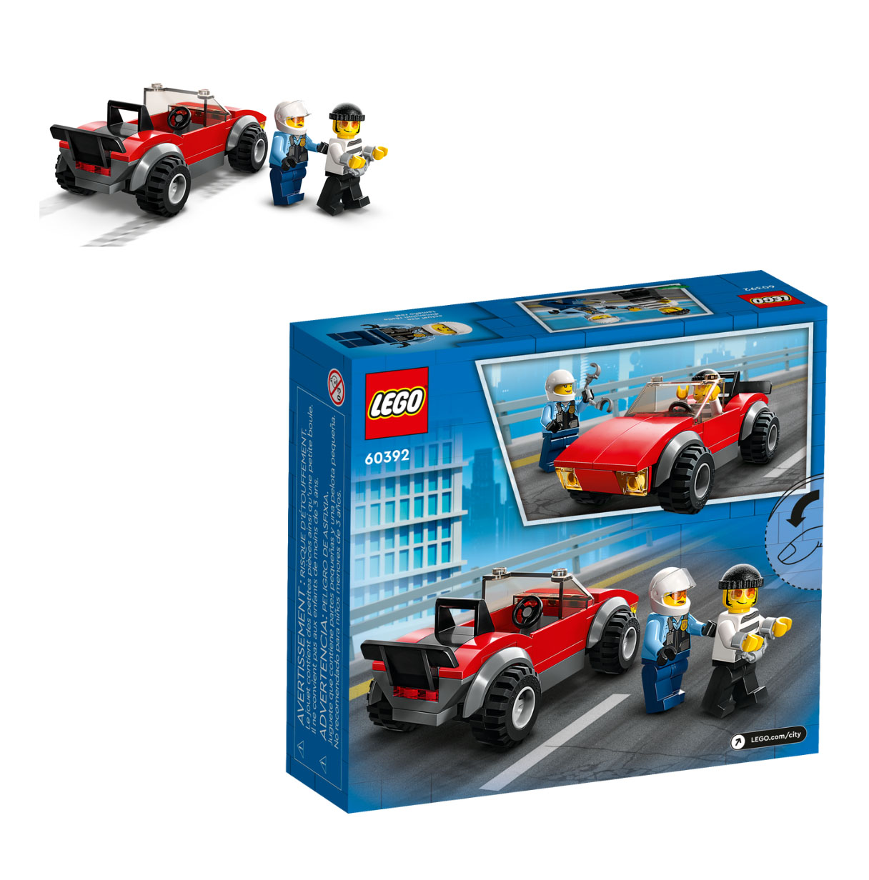 lego city moto policia y coche a la fuga (60392)