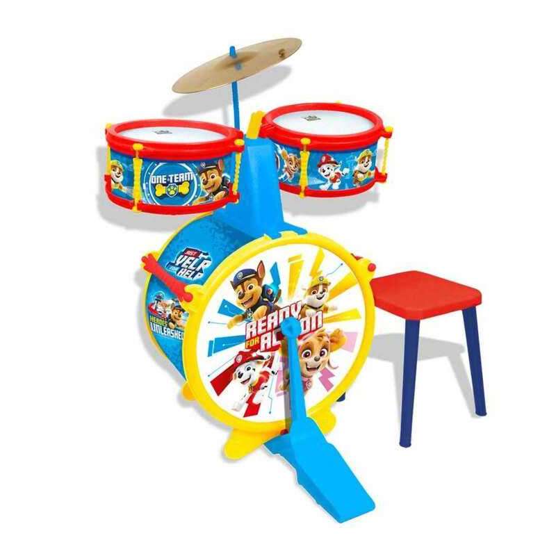paw patrol bateria sencilla con banqueta (claudio reig - 25119)
