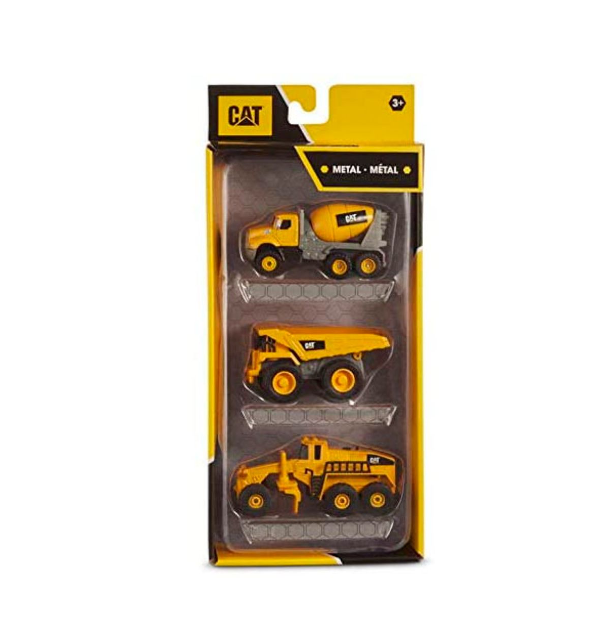 cat vehiculos metal 11 cms.pack a de 3