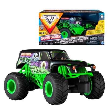 monster jam grave digger r/c 1:24  (spin master - 6044955)