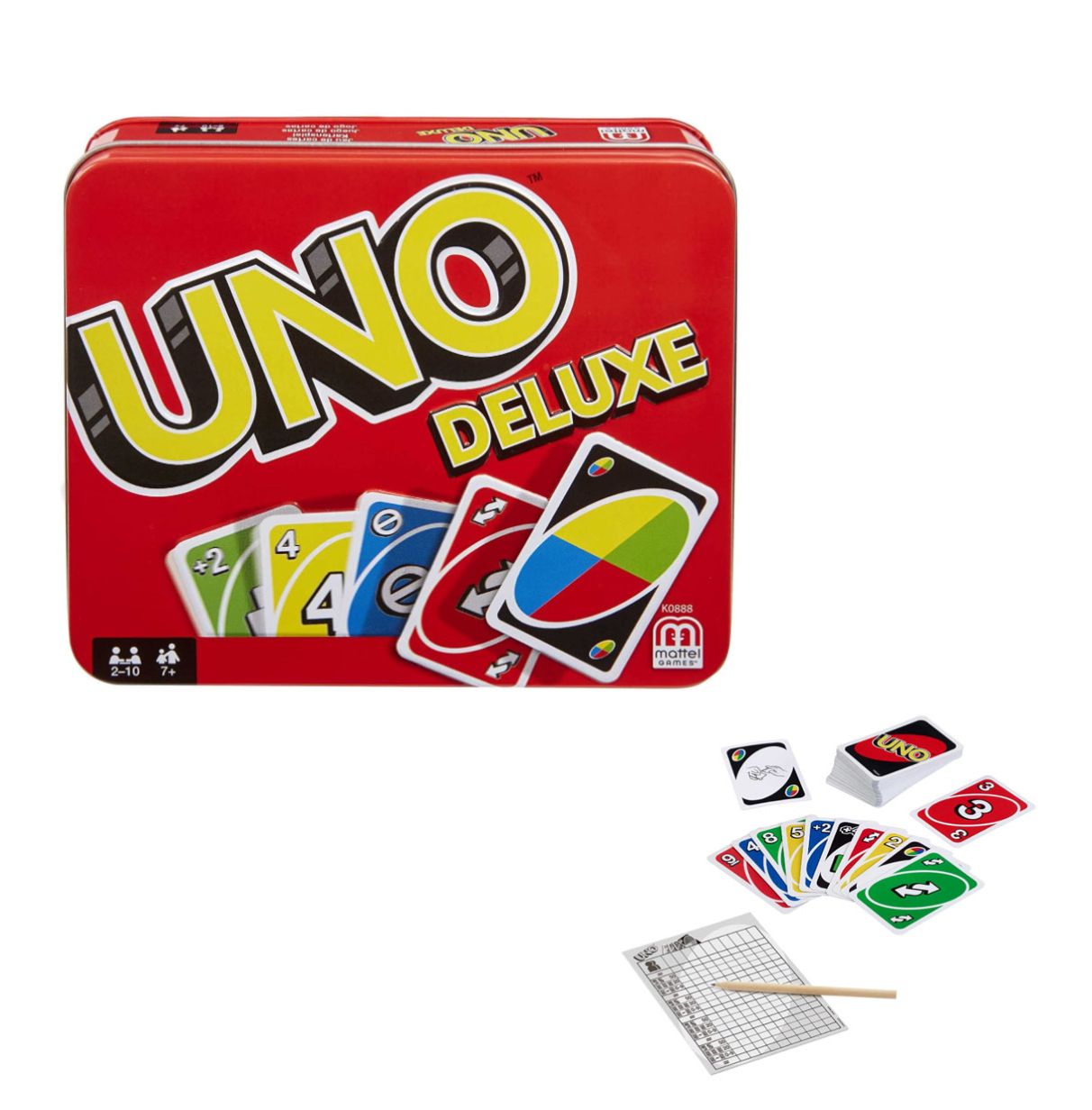 mattel games uno deluxe, juego de cartas (mattel k0888)