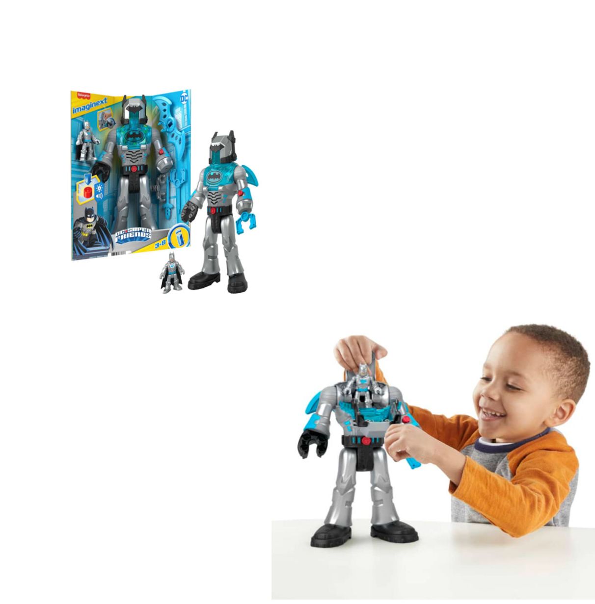 fisher imaginext dc batman defensor gris (mattel - hmk88)