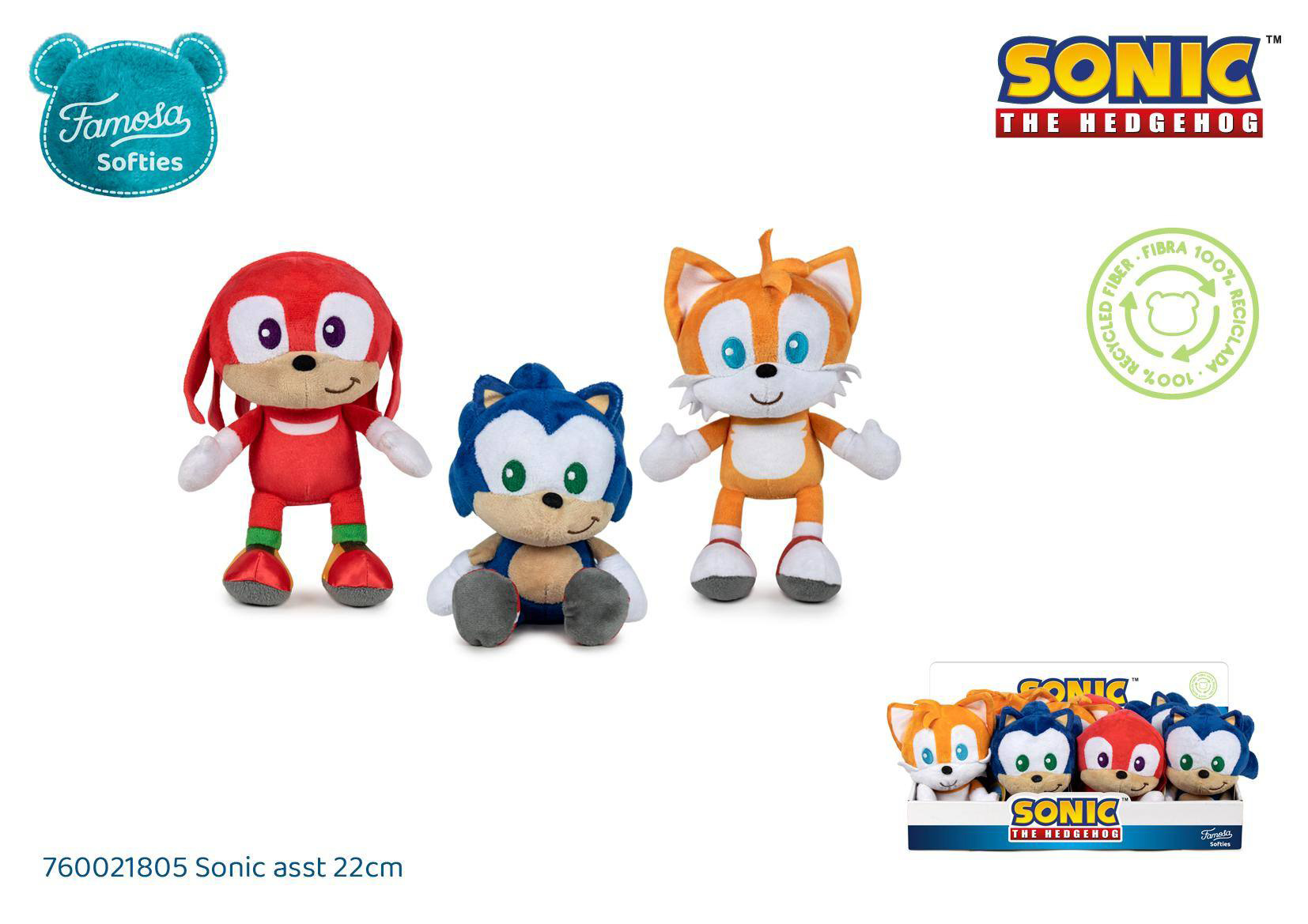 peluche sonic 22 cm surtidos (famosa - 760021805)