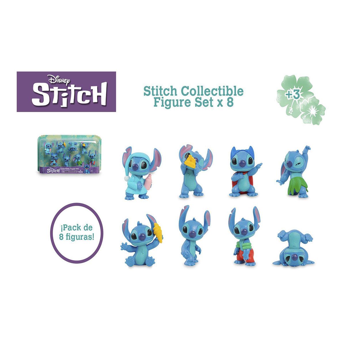 stitch figura coleccionables set ( famosa - ttc02000)