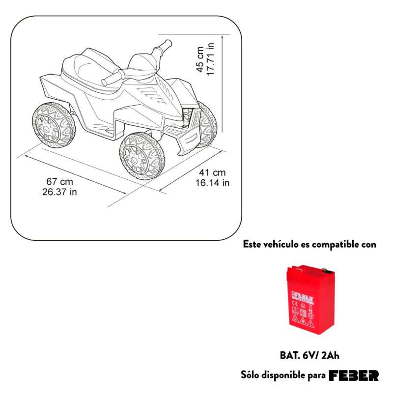 feber quad racy pink bateria 6 v ( famosa - 800011422 )