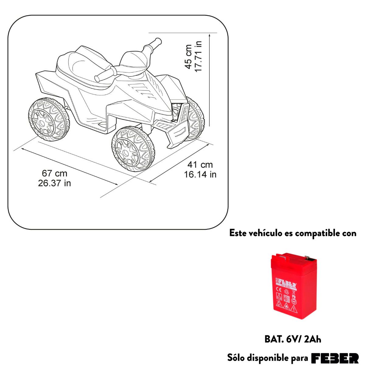 feber quad racy pink bateria 6 v (famosa - 800011422)