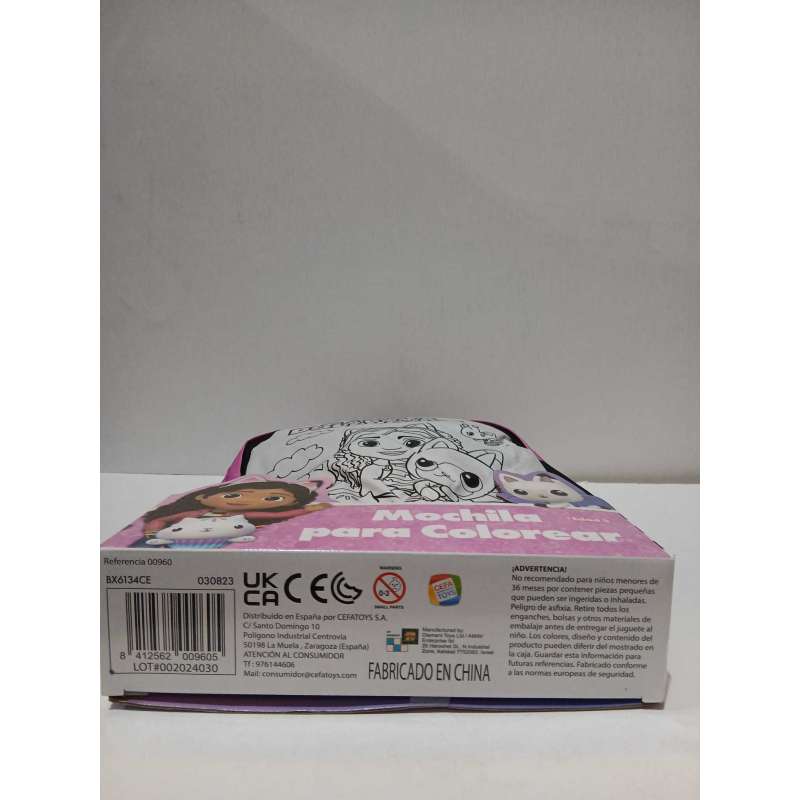 gabby´s dollhouse mochila para colorear (cefa - 00960)