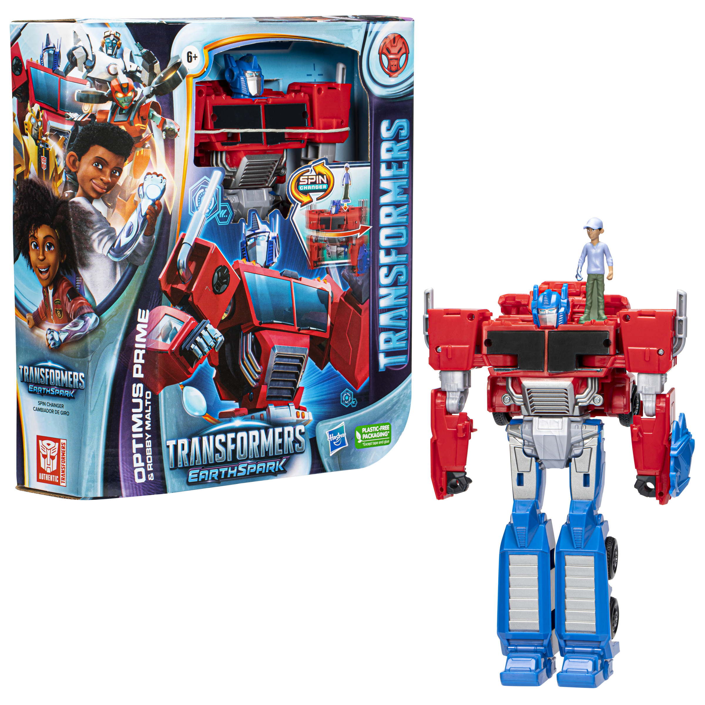 transformers earth optimus prime spin ( hasbro f76635l0)