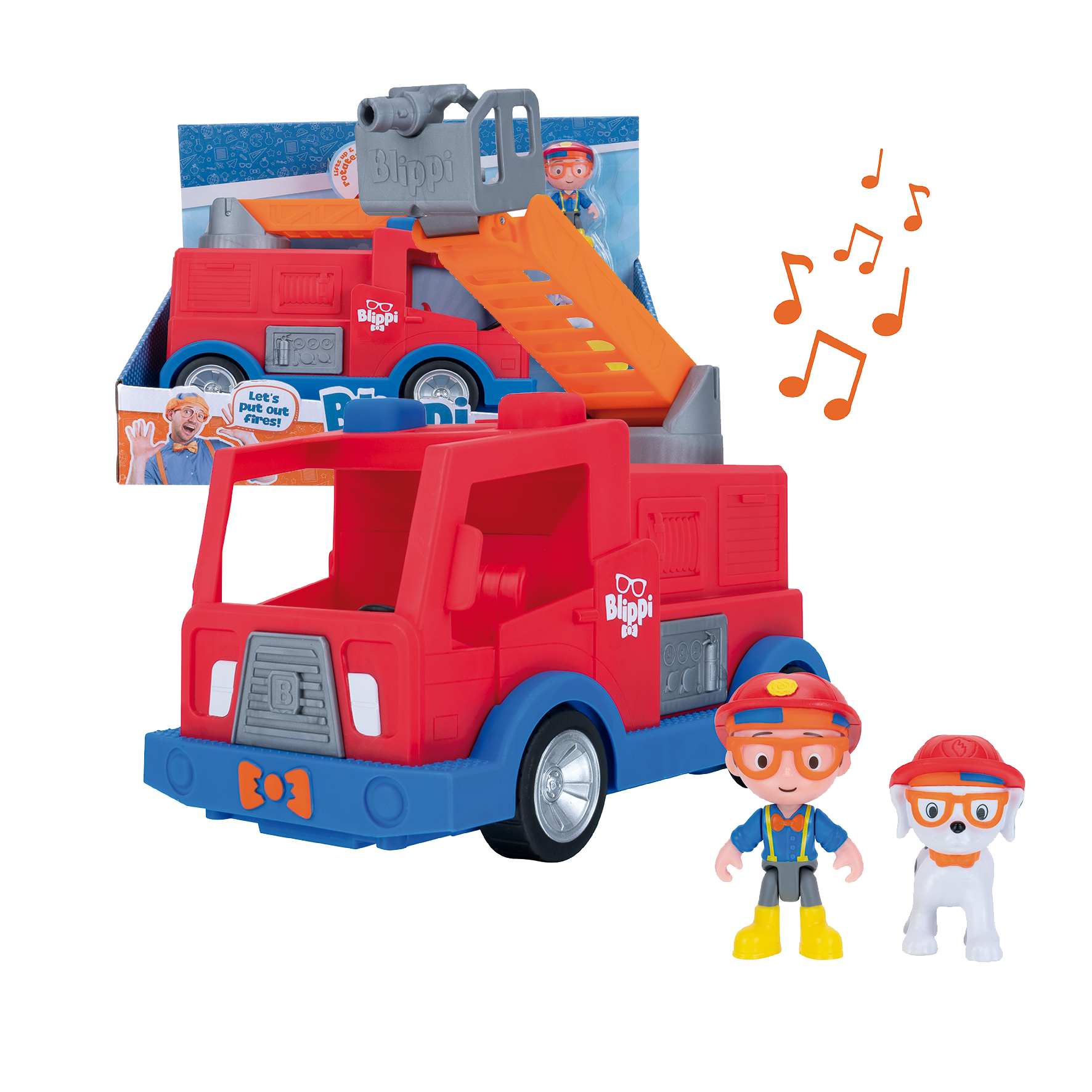 blippi camion de bomberos con escalera
