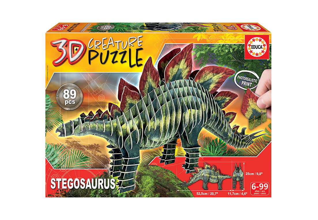 puzzle creature 3d 89 pzas stegosaurus (educa -19184)