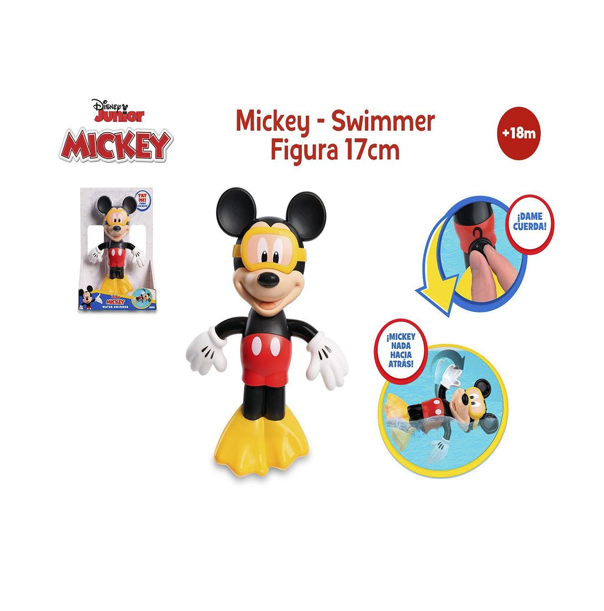 mickey swimmer figure 17 cm (famosa - mcc22000)