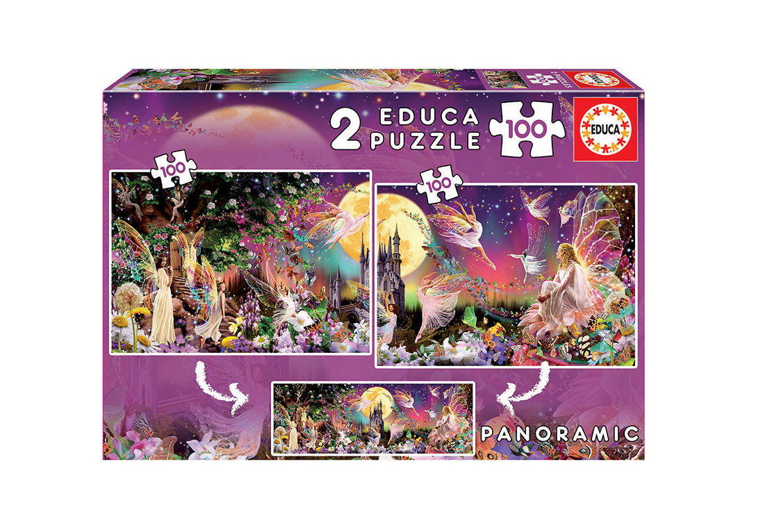 puzzle 2x100 pzas triptico de hadas  (educa - 19291)