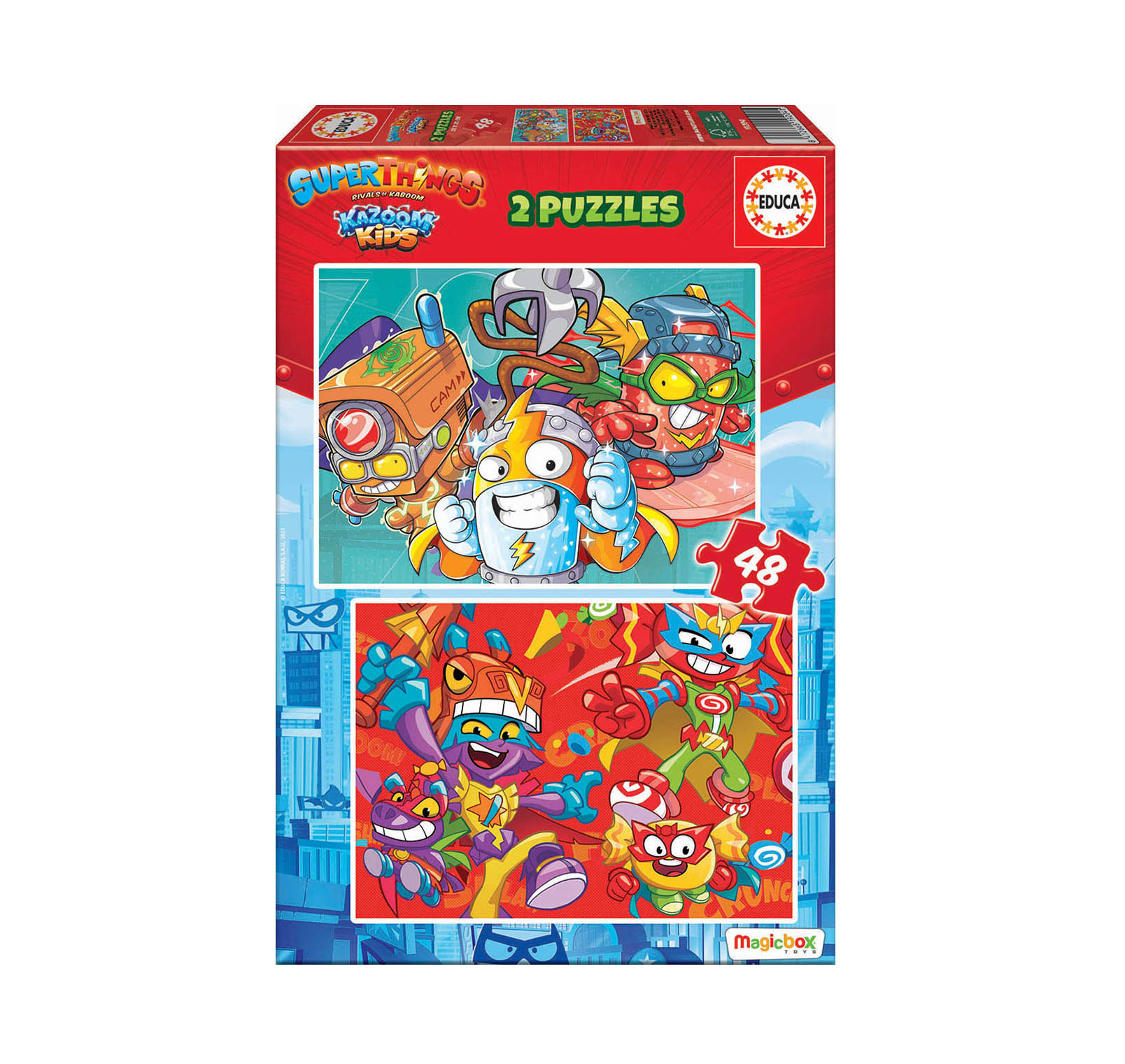 puzzle 2x48 piezas superthings( educa - 19204)

