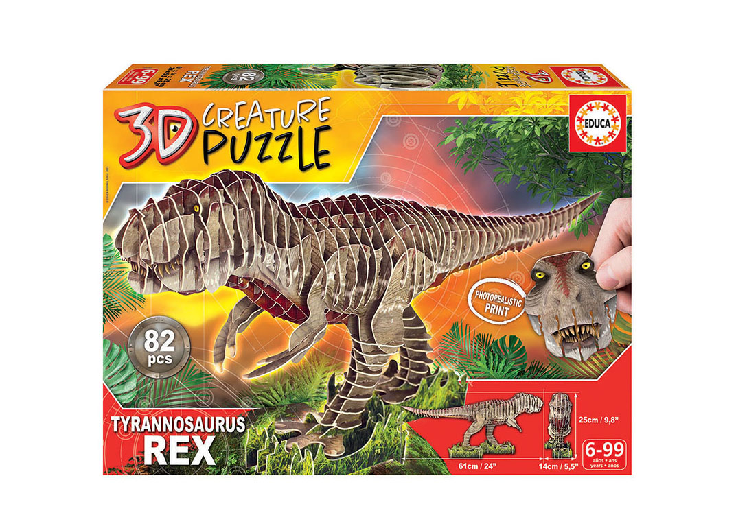 puzzle creature 3d 82 piezas t-rex (educa - 19182)