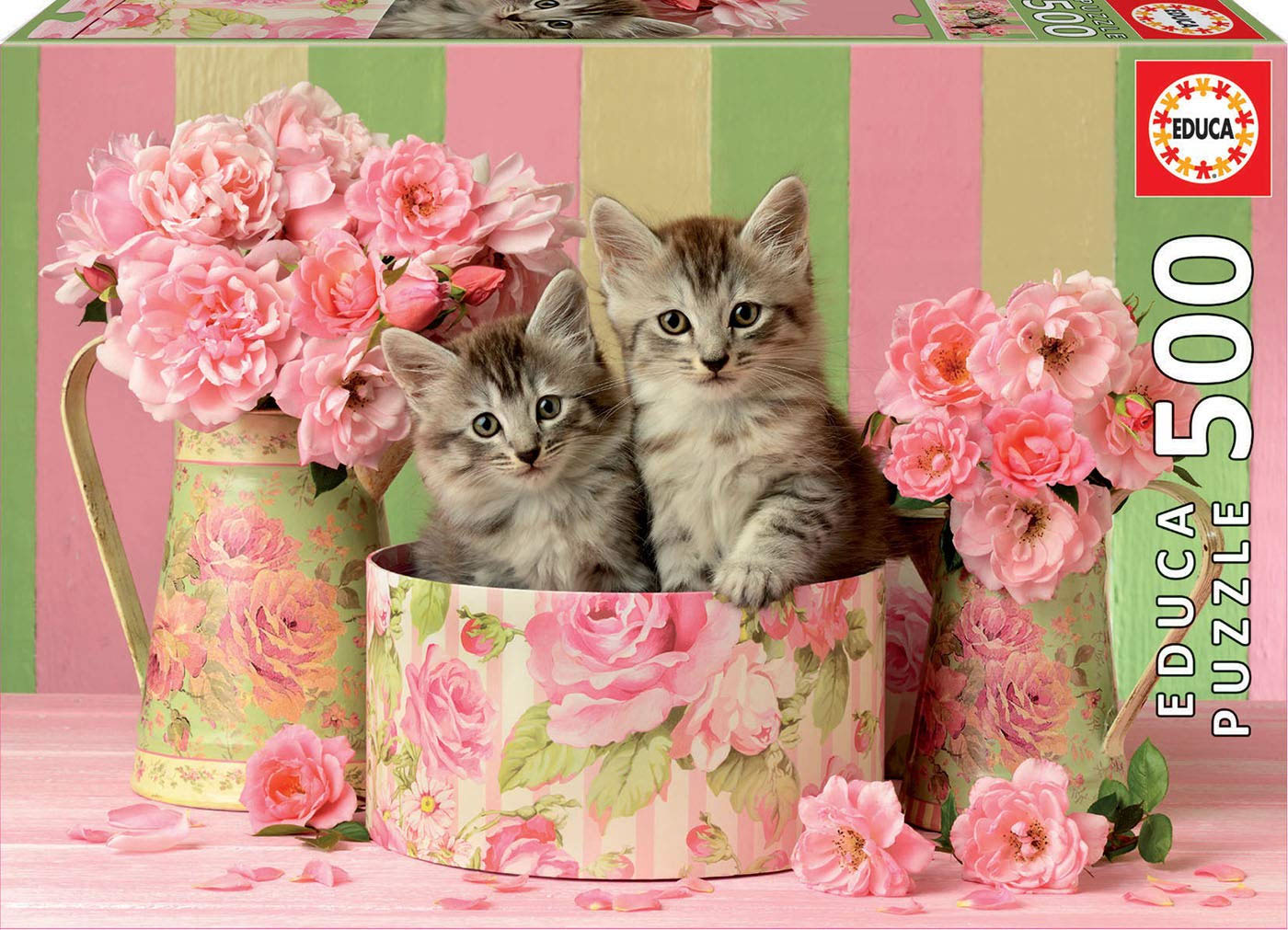puzzle 500 pzas gatitos con rosas ( educa -17960)