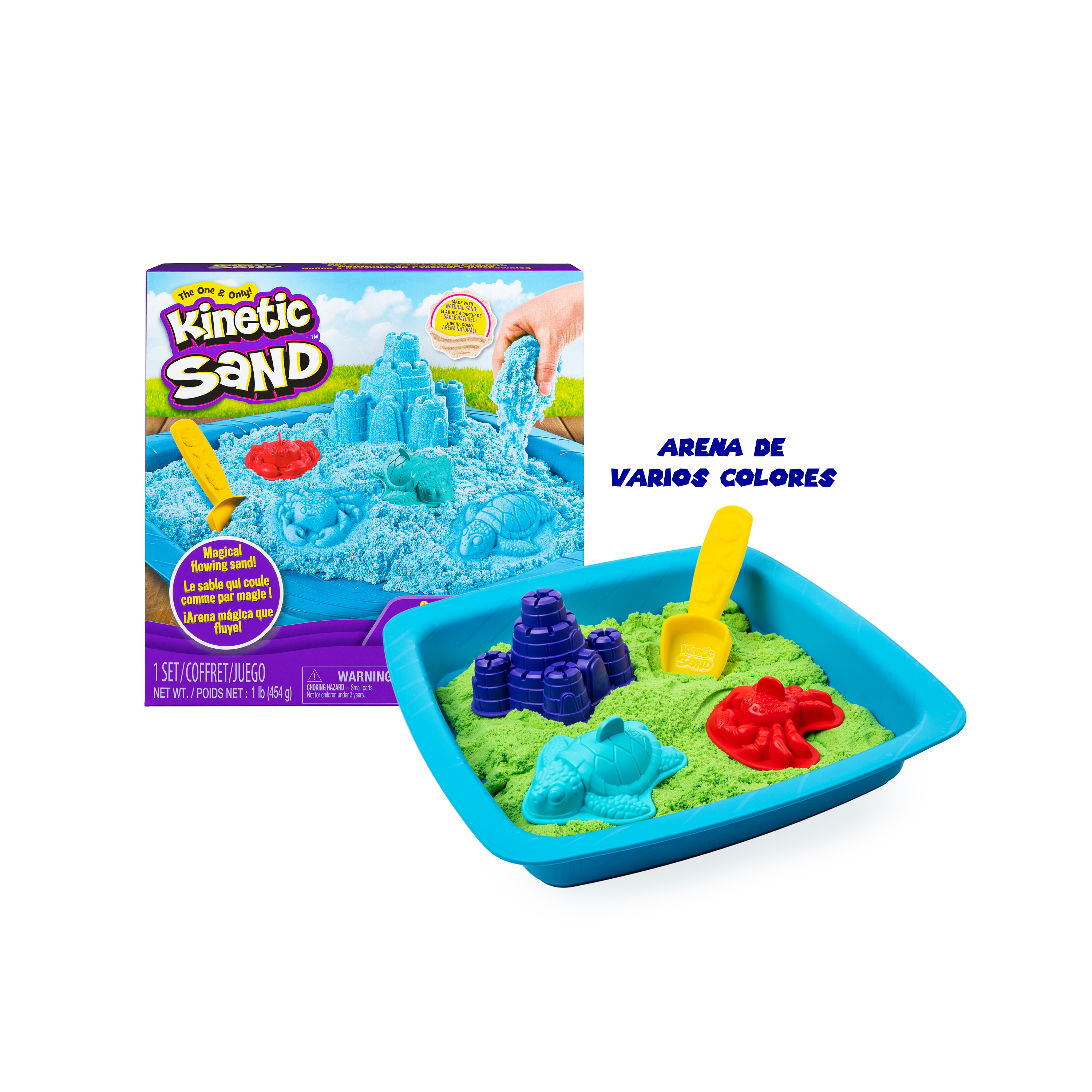 Arena Mágica Kinetic Sand Sandbox Set Surtido 6024397, SPIN MASTER