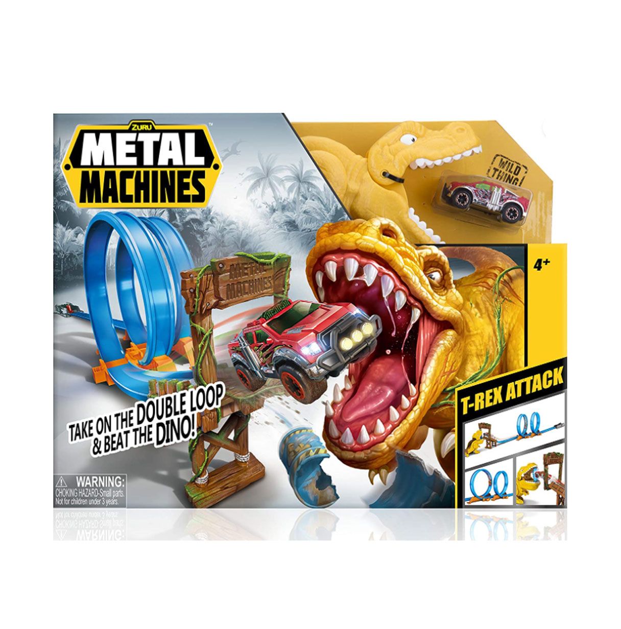 zuru metal machines pista t-rex playset (6702)