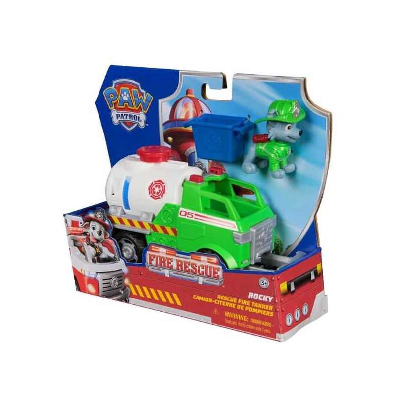 paw patrol fire rescue vehiculo rocky (spin master - 6072642)