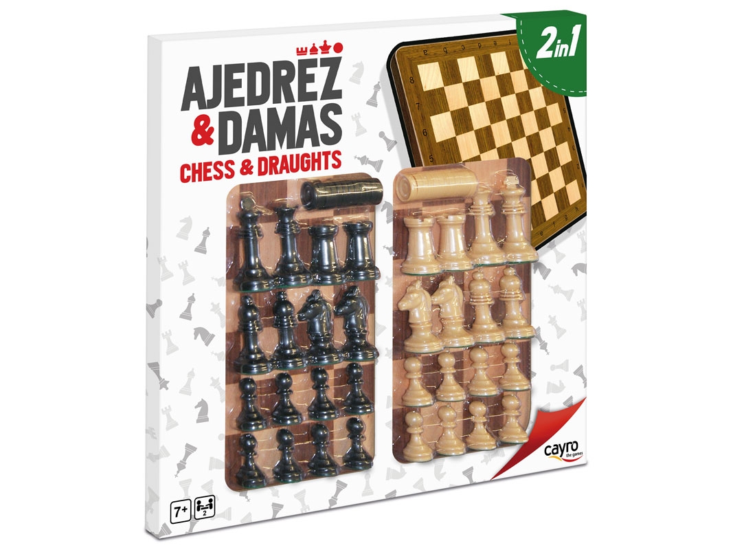 tablero ajedrez damas madera