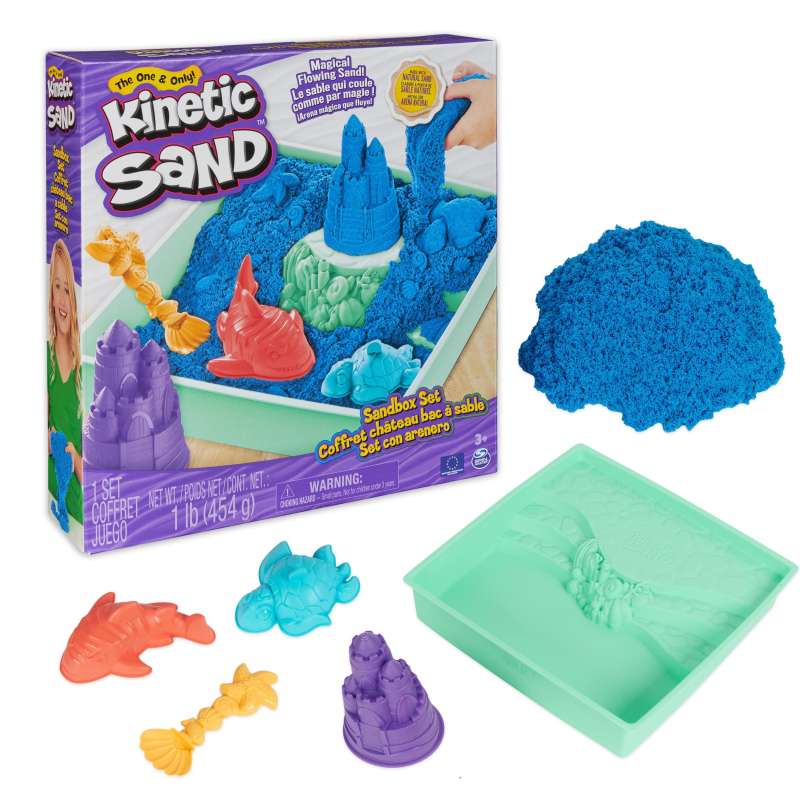 kinetic sand sandbox set azul ( spin master - 6067478) kinetic sand sandbox set azul ( spin master - 6067478)