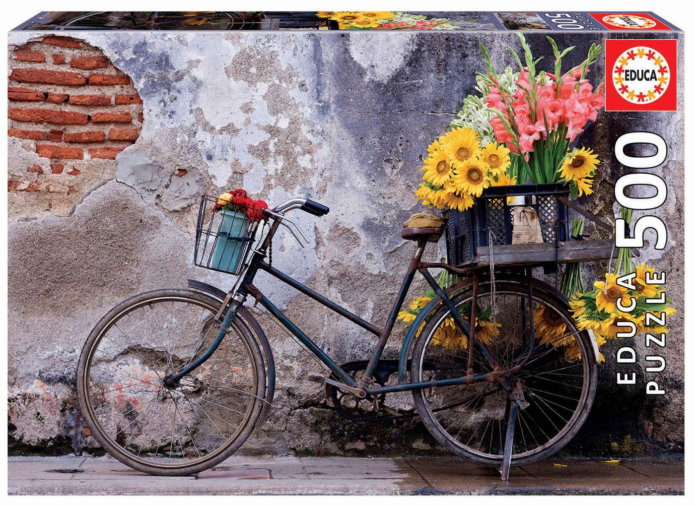 puzzle 500 bicicleta con flores ( educa - 17988 )