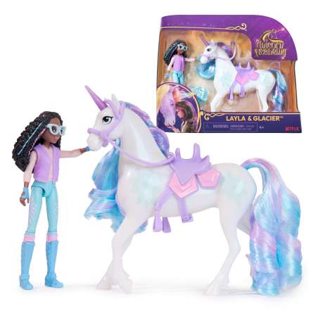 unicorn academy mini doll layla con unicornio glacier (spin master - 6066849)