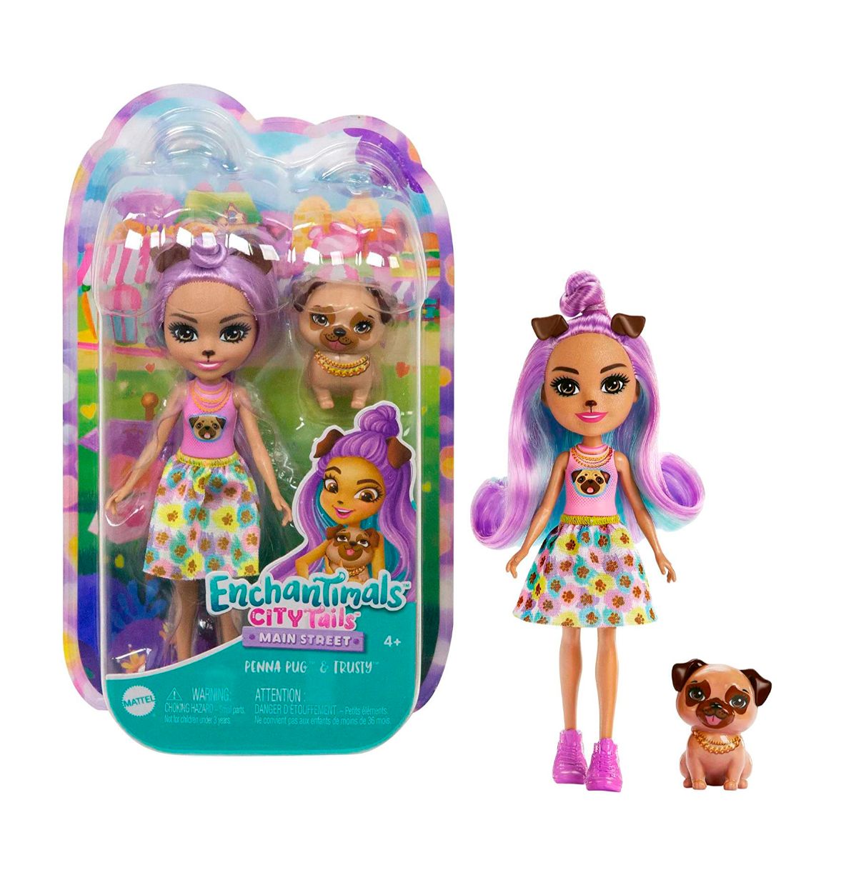 enchantimals city tails penna pug (mattel - hkn11)