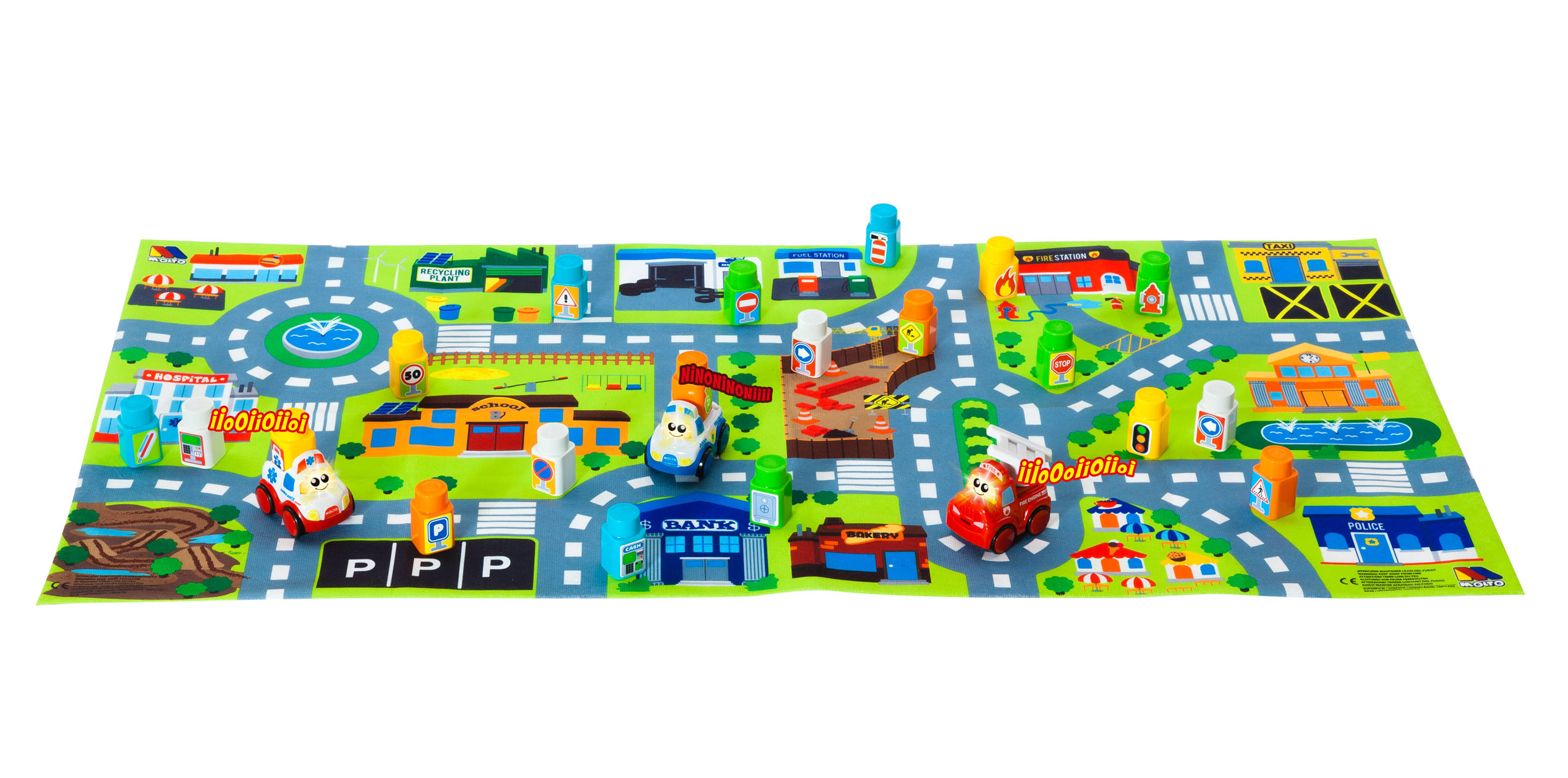 molto set blocks coches + tapiz 24 pzas