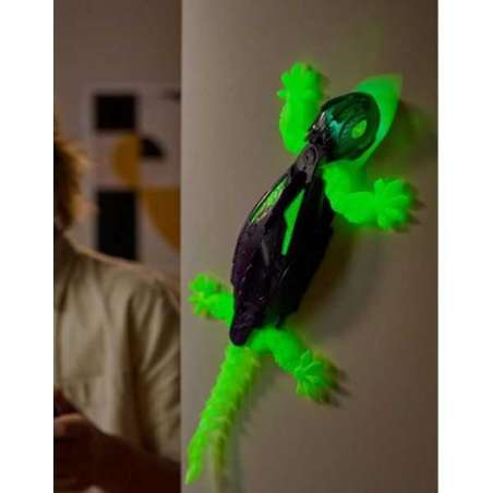 hex bots lagarto gecko brilla en la oscuridad (spin master - 6075451)