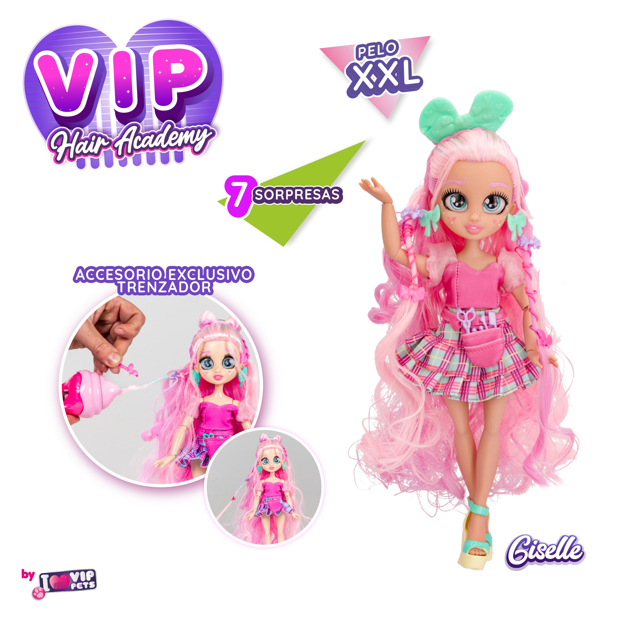 vip girls s1 muñeca fashion giselle (imcadisa - 715196)