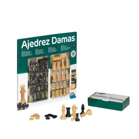 ajedrez-damas 40 cm con accesorios ( falomir - 27917)