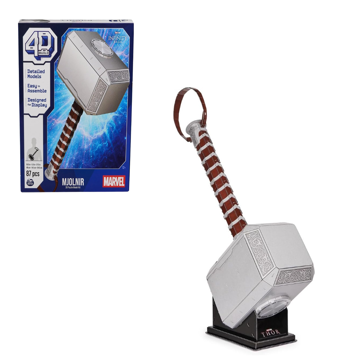 4 build puzzle marvel martillo de thor (spin master - 6069816)