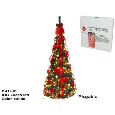 arbol navidad con cinta y 100 led 60x150cm (gerimport - 8445393340876)