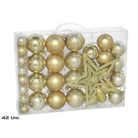 set 42 bolas navidad oro tamaÑo surtido (gerimport - 8430540568395)